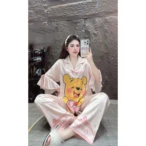 Set pijama ngủ nữ vải Latin cao cấp mặc nhà freesize dưới 54kg - cn157
