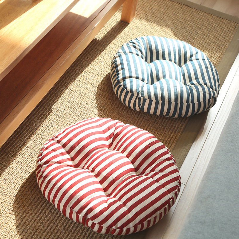 Đệm ngồi vải lanh cotton phong cách Nhật Bản tatami, tròn, nâng cao, dùng cho bàn ăn, ghế