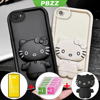 Ốp lưng cho OPPO F1S, oppo A37, oppo A39, A57, OPPO A83, vỏ điện thoại mềm, silicone chống sốc, thiết kế mới, thẩm mỹ, hoạt hình mèo gương với giá đỡ và màng mềm JTMKTM01
