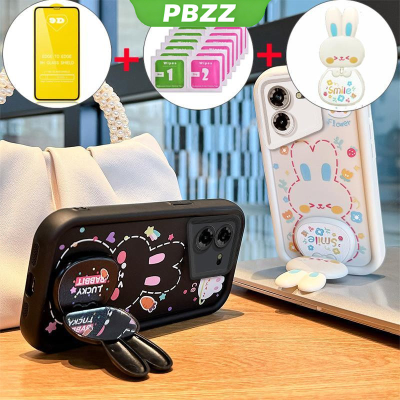 Ốp Lưng Cho TECNO POVA 5 Pro 5G TECNO Spark 30 Pro 30c 5G Spark 30 20 Pro 4g Vỏ Điện Thoại Silicon Chống Sốc Thiết Kế Mới Thỏ Thẩm Mỹ Có Giá Đỡ Và Phim Mềm JTMCETZJ01