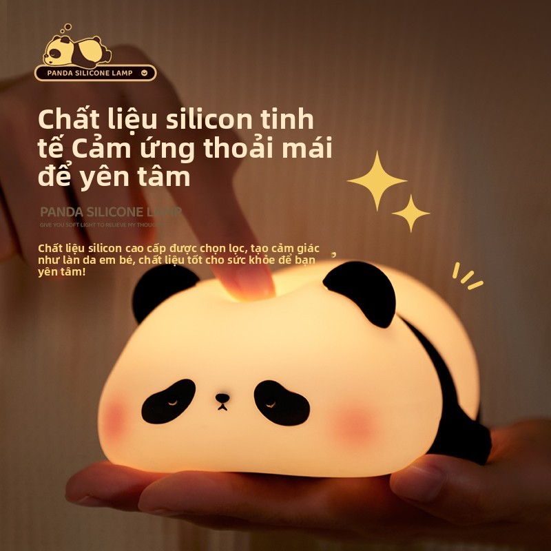 PANDA Đèn ngủ,PhĐiều chỉnh độ sáng,im hoạt hình dễ thương phòng nhỏ ánh sáng ban đêm,Sạc USB Tiện Lợi
