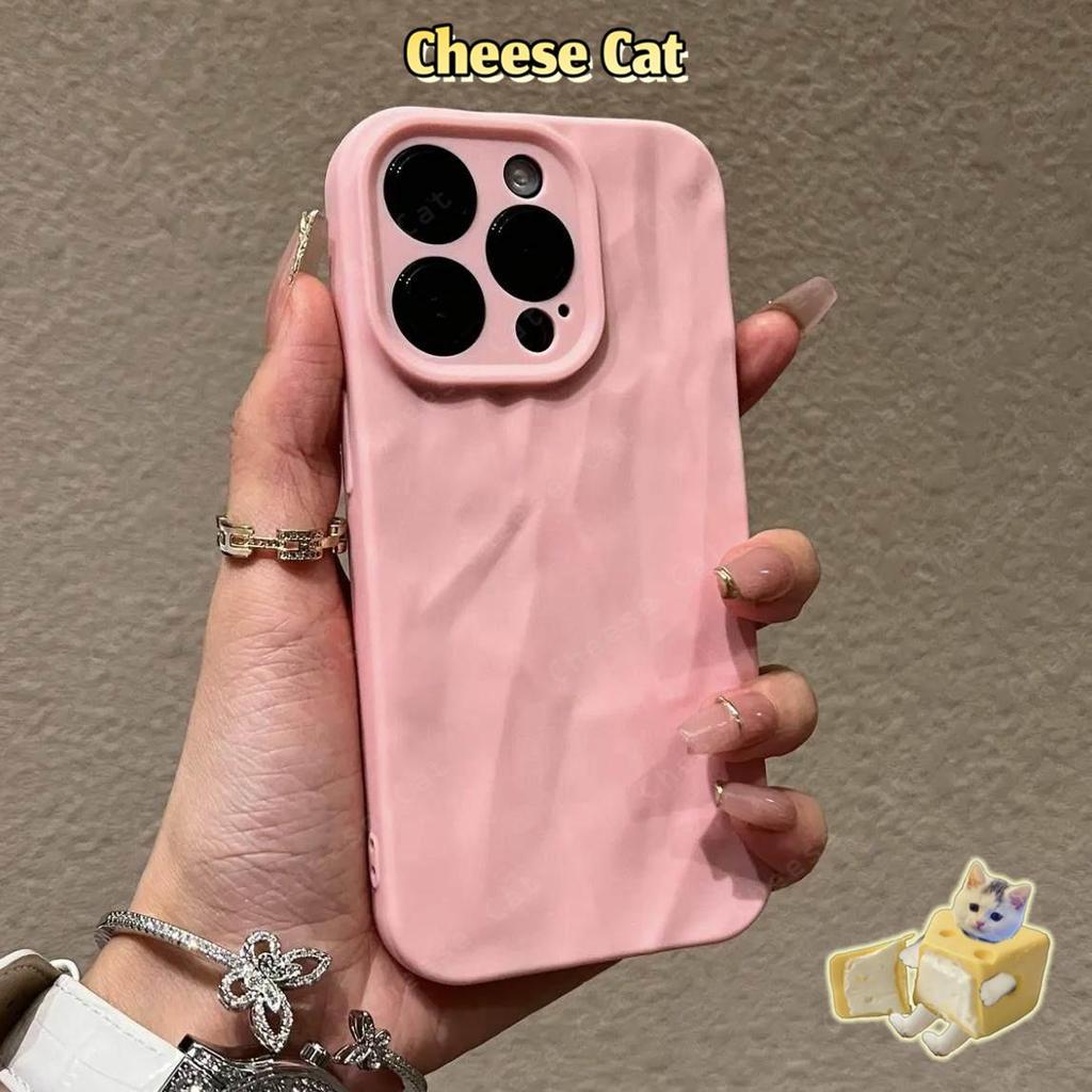 Ốp lưng iphone nếp gấp 7 8 Plus Xs 11 12 13 14 15 Pro Max/Plus/Pro Max 17 Air 16 Plus Ốp điện thoại mềm mờ xếp nếp