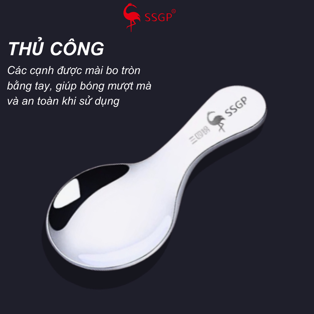 Thìa ăn dặm BABY inox 316L SSGP - Thìa tập ăn Muỗng tập ăn cho bé Muỗng ăn dặm Muỗng cho bé tập ăn