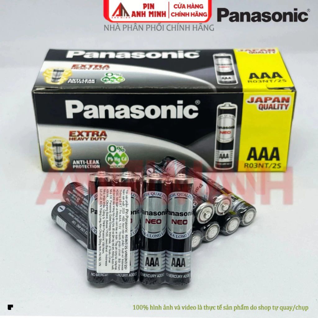 Hộp 60 Viên Pin AAA Panasonic Đũa Đen NEO R03NT-2S hàng Chính Hãng chất lượng cho loại điều khiển