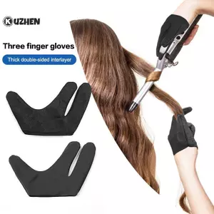 KUZHEN Găng tay chịu nhiệt 3 ngón, bảo vệ nhuộm tóc, uốn đũa phép, cắt tóc tái sử dụng, dụng cụ tạo kiểu/perming HOT