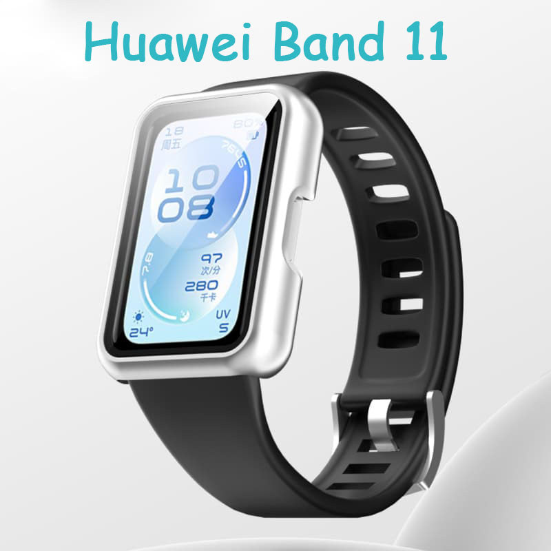 Ốp Lưng Cho Huawei Band 11 Pro Nhựa Ốp Lưng Vỏ Bảo Vệ Vòng Tay Huawei Band11 11Pro Vỏ PC Cứng Vỏ Bảo Vệ Toàn Diện Kính Phim Bảo Vệ
