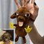 Mặt dây chuyền sang trọng BRABRAA Chihuahua, Móc khóa động vật nhồi bông mềm 10cm, Hip Hop dễ thương với chuỗi hạt treo túi trang trí quyến rũ