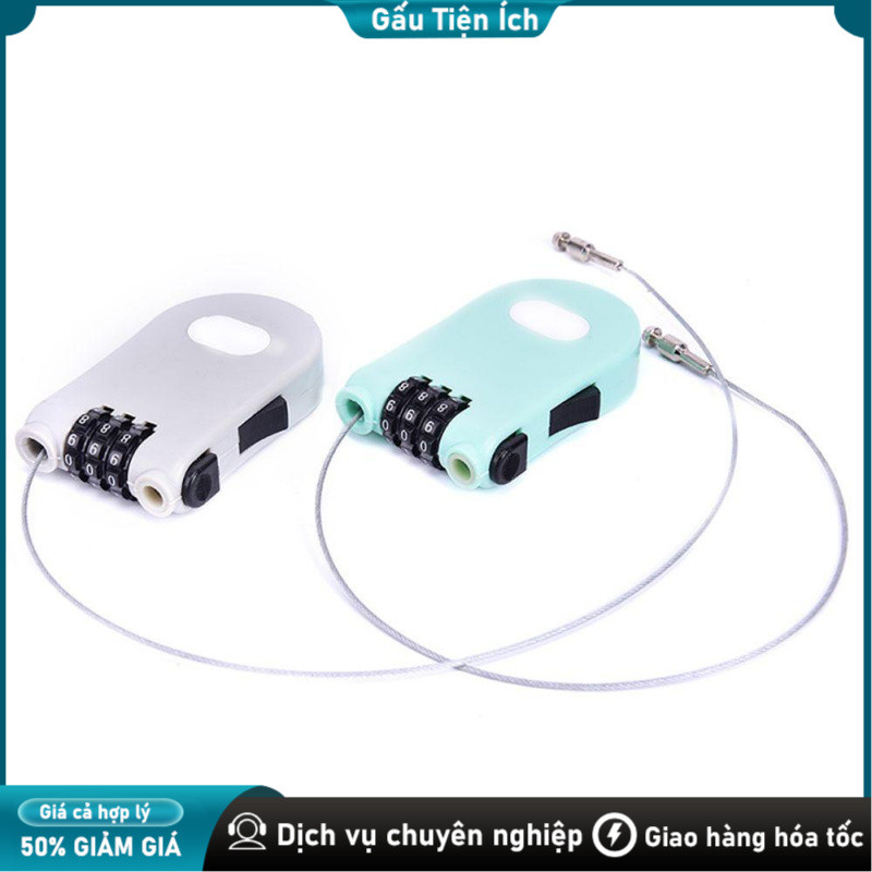 Khóa xe đạp xe máy mã số 3 vòng an toàn chống trộm Khóa mật mã،Khóa cáp thép، 3 mã số ،Khóa vali