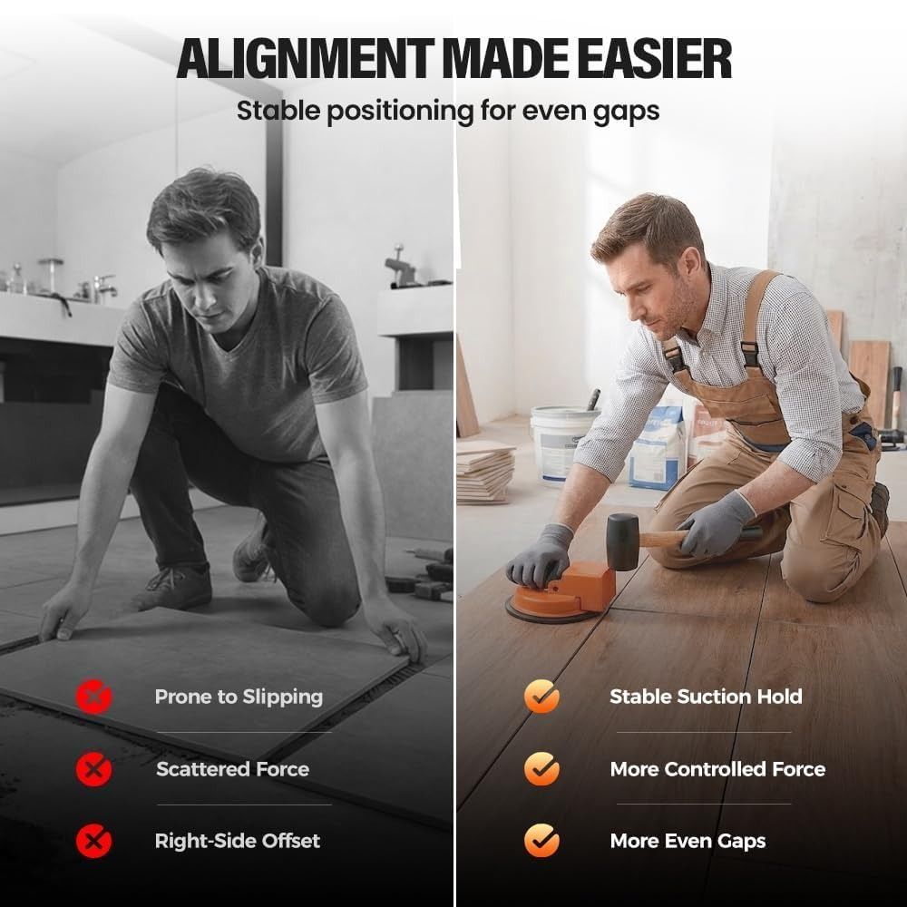 NOTE1 Công cụ sàn gỗ, Hạng nặng với miếng đệm cao su Công cụ cố định khoảng cách sàn, Cốc hút di động Tấm lót sàn cho gạch Tấm ván chân đế Paver mộc