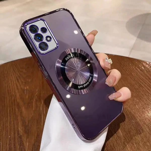 Dành Cho Samsung Galaxy A13 A23 A33 A53 A73 A32 A52 A72 A52S 4G 5G Vỏ Mềm Trong Suốt Chống Sốc Vòng Tròn Từ Tính Mạ Điện Vỏ Điện Thoại Di Động Bao Gồm Tất Cả Cạnh Vỏ Mềm Chống Rơi