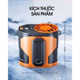 Quạt tích điện mini đeo thắt lưng, đeo cổ, 100 cấp độ gió, làm mát nhanh, tiện dụng.PA SHOP 2010