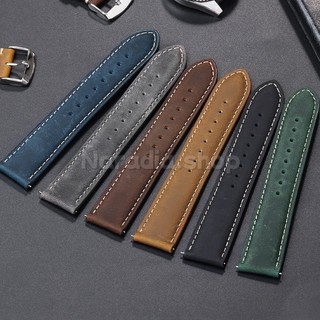 Dây đồng hồ da thật 14-24mm Crazy Horse da bò cho nam nữ, thay thế