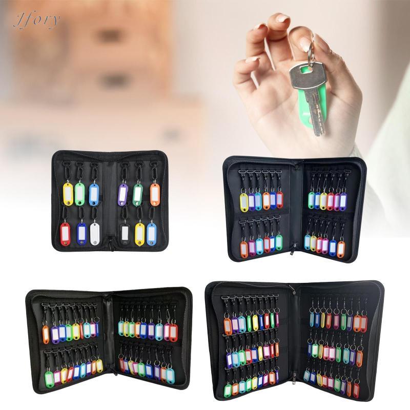 Jfory Hộp đựng chìa khóa di động Hộp đựng túi đựng hộp đựng có móc và thẻ Túi sắp xếp khóa kéo chống cháy cho văn phòng bán hàng tại nhà