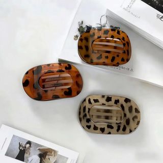 ✪Kẹp Tóc Acrylic Rùa Màu và In Họa Tiết Da Báo, Cá Mập - Phong Cách Sang Trọng