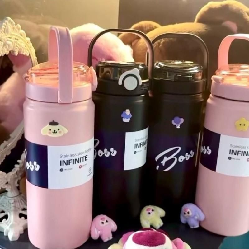 [ Kèm Sticker ] Bình Giữ Nhiệt Boss 1000ml ( 1 lít ) Lõi Inox 316 Có Quai Xách Kèm Ống Hút. C87 SHOP