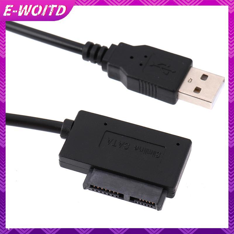 E-WOITD USB 2.0 sang Slimline SATA 7 + 6 13pin Laptop CD DVD Rom Cáp chuyển đổi ổ đĩa quang E-ÁY