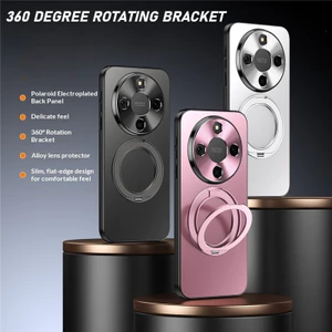 Ốp điện thoại mờ mạ điện cho Honor X9D X9C X9B X60GT X60I X60 X50 Pro Power 2 GT Pro Giá đỡ xoay Vỏ bảo vệ từ tính Khung ống kính kim loại Vỏ chống rơi