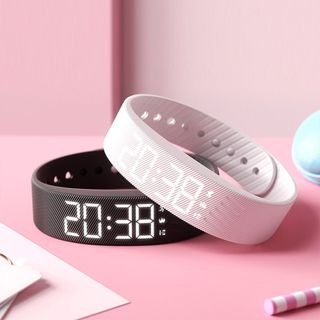 Đồng hồ báo thức ORDOBOX, Vòng đeo tay báo thức chống ngáy kỹ thuật số LED, Chống nước thông minh với máy đếm bước chạy Báo động rung có thể điều chỉnh cho học sinh