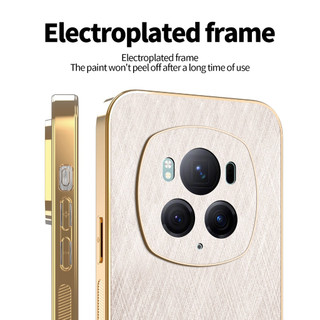 Dành Cho Honor Magic6 Pro Magic6Pro Magic 6 Pro 6Pro 5G Vỏ Điện Thoại Viền Mạ Điện Vỏ Chống Sốc Họa Tiết Sợi Tre Vỏ Bảo Vệ Chống Trầy Xước