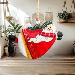 QIUWU 1 Chiếc Acrylic Vintage Thiên Thần Treo Trang Trí Đồ Trang Trí Giáng Sinh Ông Già Noel Cây Giáng Sinh Treo Trang Trí 2026 Navidad Trang Trí Tiệc.