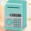 PUSKY Tự Động Mini An Toàn Đồng Tiền Tiết Kiệm Tiền Hộp Tiền Mật Khẩu Quầy Mã Chìa Khóa Lo Đồng Xu Ngân Hàng ATM Trẻ Em VN