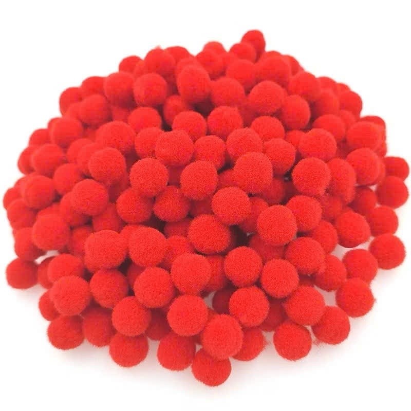 [HỎA TỐC HCM][SET 100] Quả Pom Pom Mix Màu Loại 1-2cm, Pom Pom Lông Nhiều Màu, Pom pom trang trí cây thông, LÀM handmade