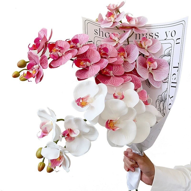 Hoa Lan Hồ Điệp Giả Cao Cấp Cành Hoa Lan Silicone Cảm Giác Thật Trang Trí Nhà Cửa Phòng Khách Sang Trọng Hoa Giả Decor Văn Phòng Khách Sạn Phụ Kiện Chụp Ảnh Nghệ Thuật Cành Hoa Lan Hồ Điệp 9 Bông Bình Hoa Giả Đẹp Như Thật Mẫu Mới 2026