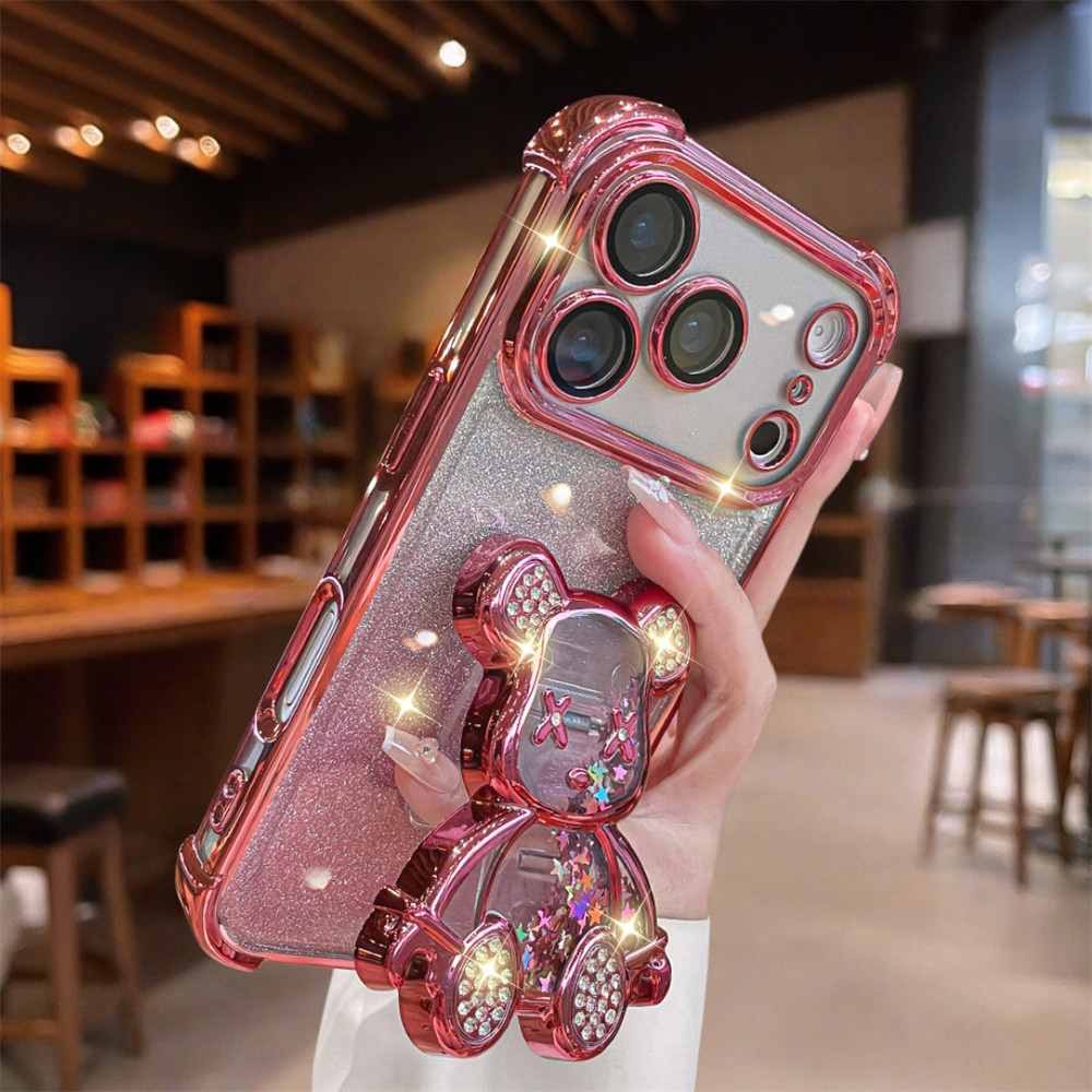 Ốp điện thoại hình gấu cát chảy cho iphone 17 Pro Max 16 11 12 13 14 15 Pro Max 16 plus Vỏ có Camera Bảo vệ toàn diện Vỏ chống sốc Vỏ cứng bảo vệ điện thoại