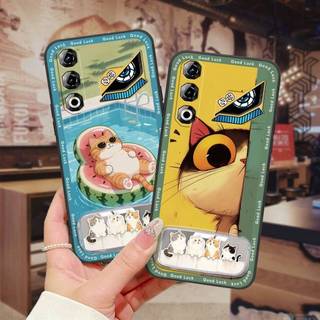 Ốp Lưng Mềm Dễ Thương Ốp Lưng Điện Thoại ZTE Nubia Neo3 GT 5G Túi Đựng Điện Thoại Thêu Giá Đỡ Điện Thoại Chống Sốc Gương Trang Điểm Sang Trọng Vải Bảo Vệ Miếng Dán 3D Chân Đế Hoạt Hình Bền Đẹp Chống Bụi