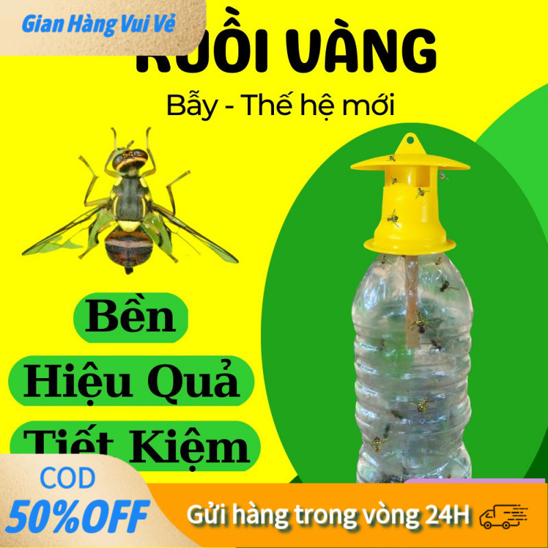 【24H】Ống Mốt Trắng Bẫy Ruồi Vàng, Tinh Chất Dẫn Dụ Sinh Học Hiệu Quả, Nhựa Cứng Bền Chống Mưa Nắng, Tiện Lợi, Giá Rẻ