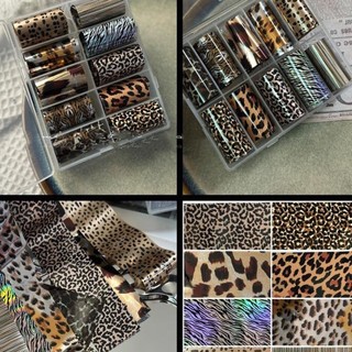 ARTISANU Giấy Dán Móng Tay, Da Báo Đen Trắng Dán Móng Tay, Hiệu Ứng Sequin Chuyên Nghiệp Họa Tiết Sọc Ren Thiết Kế Đề Can Móng Tay Trang Trí Móng Tay