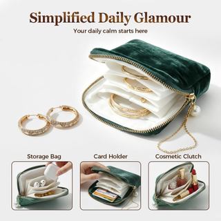Túi đựng trang sức du lịch vải nhung có khóa kéo nhiều ngăn đựng nhẫn bông tai vòng cổ vòng tay gọn gàng chống rối dễ mang theo bảo quản phụ kiện tiện lợi phù hợp cho nữ dùng khi đi du lịch công tác và hằng ngày