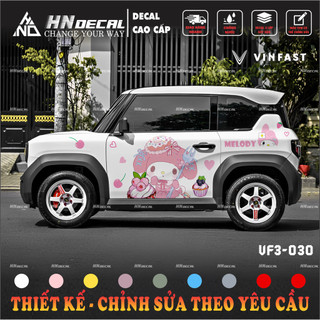 Tem dán xe VF3 - Decal dán xe VF3 MẪU TEM MELODY . 1 bộ dán 2 bên ( mẫu VF3 - 30 )