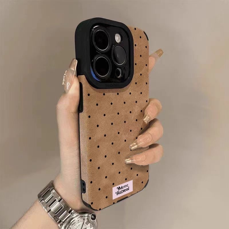 Màn hình đầy điểm đen nhỏ phù hợp cho vỏ điện thoại da lông iPhone 17/16/15 Pro Max, bán chạy cho các mẫu 14/13/12