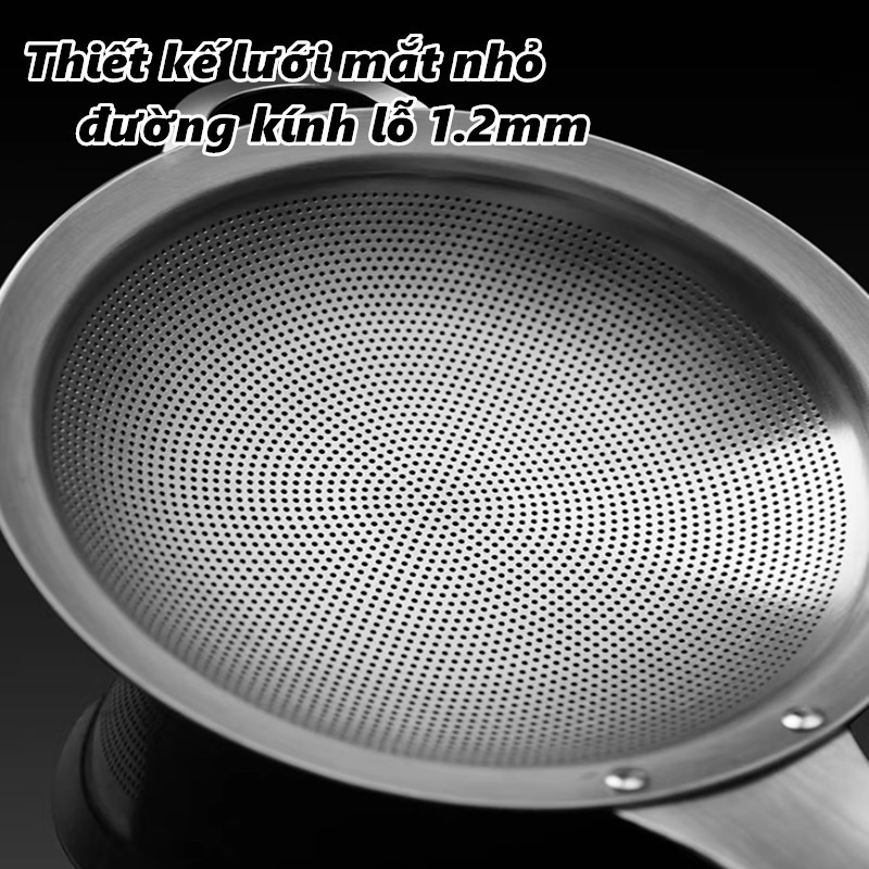 Rây Lọc Inox 304 Dày Bền, Đa Năng Cho Bếp - Lọc Bột, Sữa Đậu, Vớt Lẩu,Dày Bền, Dễ Vệ Sinh (8-15cm)