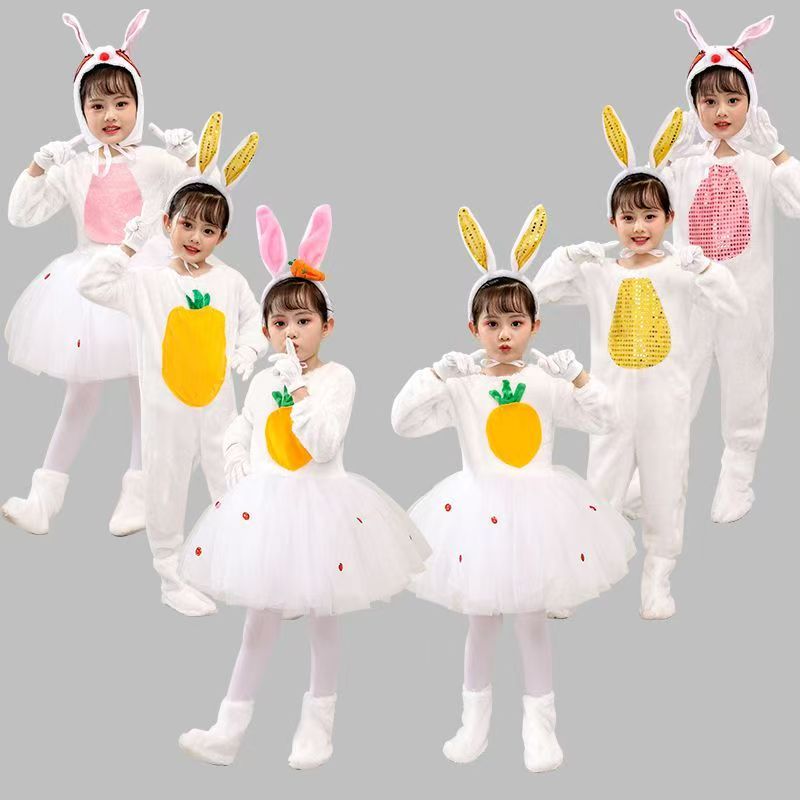 💕 HÀNG CÓ SẴN – Đầm Trang Phục Trẻ Em 3‑12 tuổi – Con Thỏ + Hoạt Hình Động Vật, Thích hợp Halloween, Giáng Sinh & Ngày Trẻ Em 🎃🎉