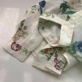 Áo sơ mi retro voan mỏng tay dài cổ ve, phù hợp mùa xuân hè
