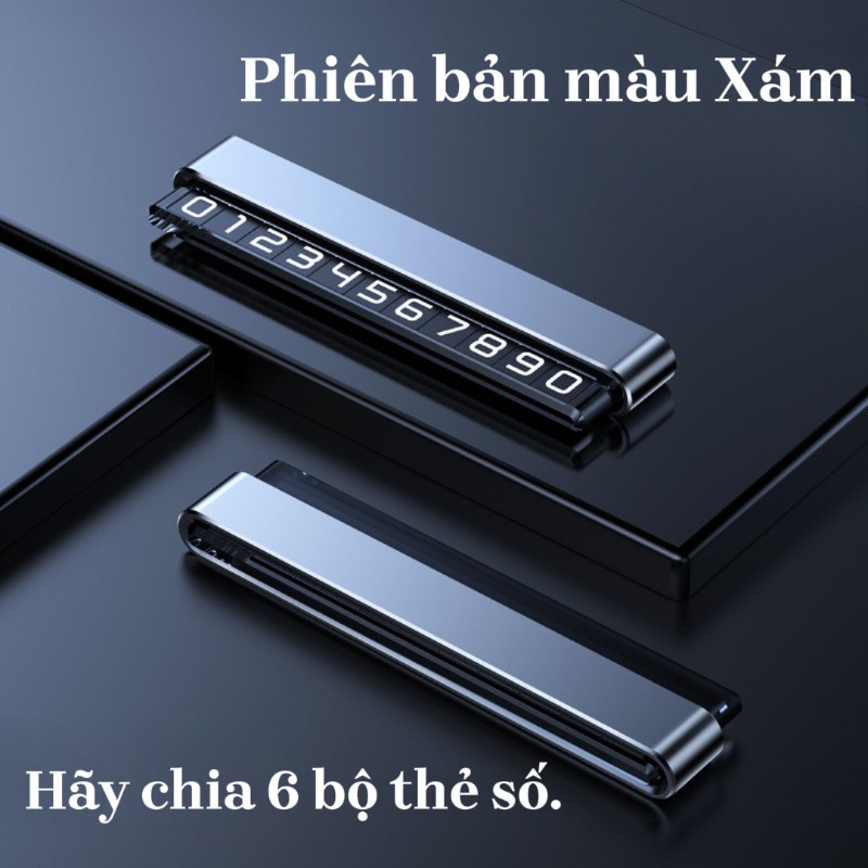 Bảng Số điện Thoại ô Tô Hợp Kim Nhôm Cao Cấp, Thiết Kế Mỏng  Ẩn Số Dễ Dàng, Để Đỗ Xe Tạm Thời Trên Taplo