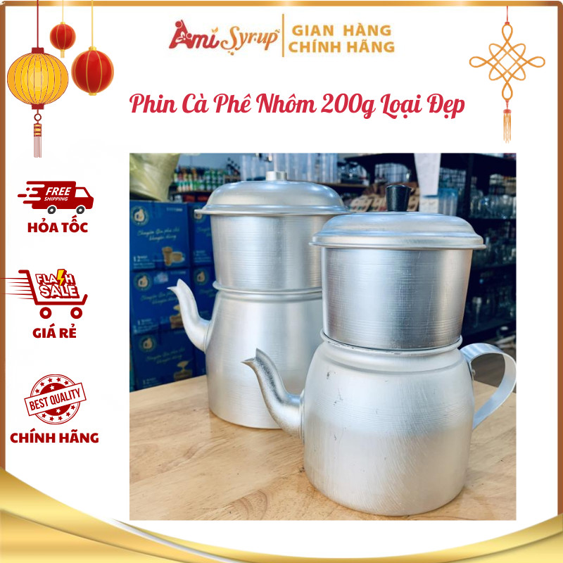 Phin Cà Phê Nhôm 200g Và 100g Inox Không Gỉ Bền Đẹp, Phù Hợp Cho Các Quán Pha Chế Chuyên Nghiệp