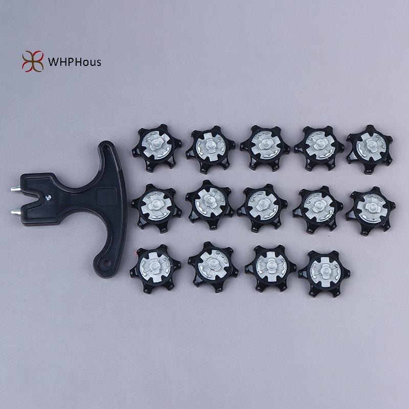 Đinh tán giày golf 14 chiếc + 1 cờ lê thay thế - Thiết kế xoay nhanh, phù hợp với phụ kiện chơi gôn