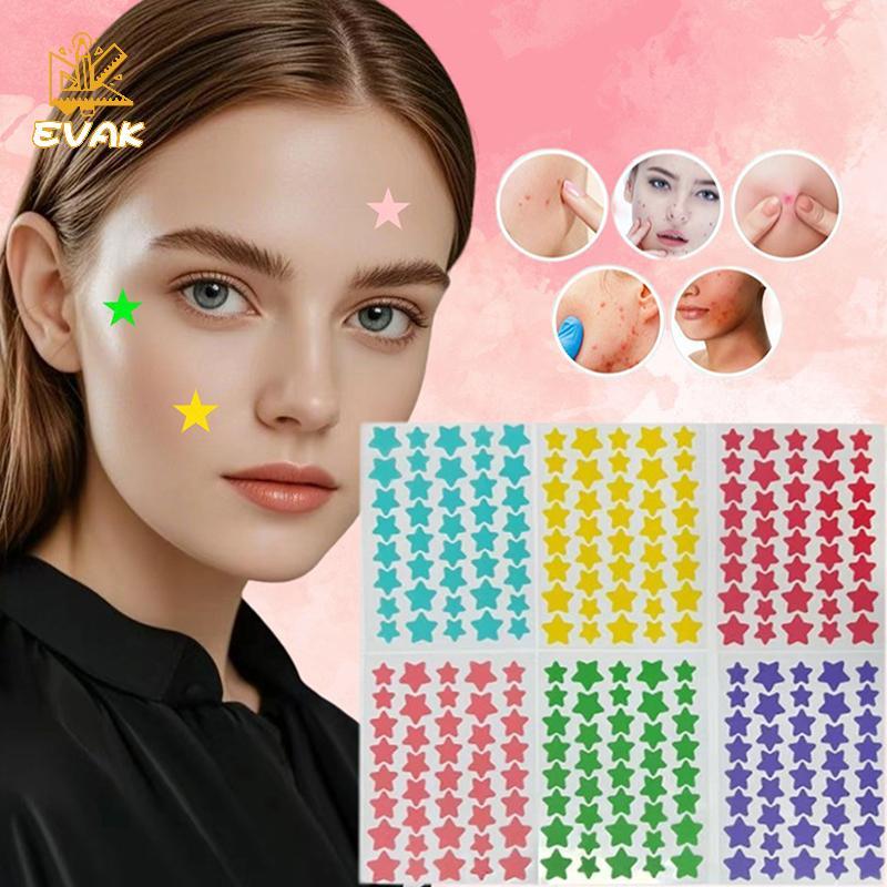 Alittlesetrtu - Miếng dán giảm mụn 200/400 cái, kết hợp màu sắc với hình trái tim và ngôi sao, làm từ PE