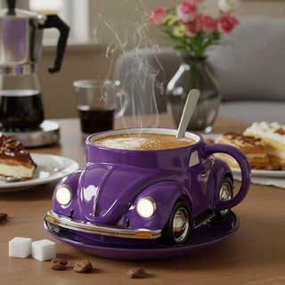Cốc cà phê Volkswagen Beetle cổ điển - Cốc phong cách ô tô nhiều màu để trang trí máy tính để bàn