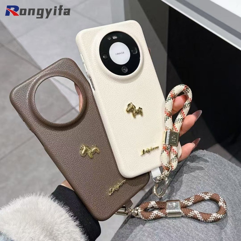 Ốp Điện Thoại Năm Mới Pony Dễ Thương Cho Honor X9D X9C Smart X9B X70 X60 X50 GT Pro Magic 7 6 Lite 5G Bao Da Vải PU Vỏ Mềm Chống Sốc Có Dây Buộc
