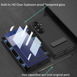 Ốp lưng da hai chân đế bản lề Funda cho Samsung Galaxy Z TriFold với vỏ bút Magic S