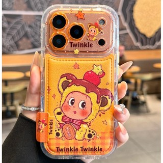 Da Dễ Thương Gấu Cam Phù Hợp Với Ngôi Sao Little Man Ốp lưng iPhone17 Pro Max 16 15 14 13 Pro Max Chống Sốc Bảo Vệ Camera Vỏ Cứng Chống Vỡ Ốp Lưng