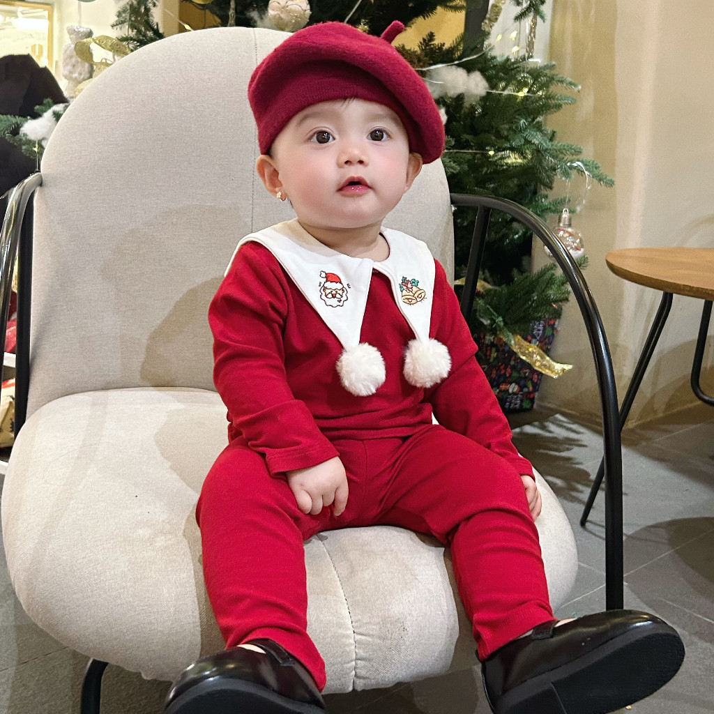 [HỎA TỐC] Set đồ noel cho bé trai bé gái Unbee chất nỉ modal lông mềm mịn - Quần áo giáng sinh cho bé