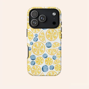 Hoa văn việt quất chanh tươi Thích hợp cho iPhone 17 Pro max Plus Air / 16 / 15 / 14 / 13 / 12 / 11 / XS / XSmax / 7 / 8 plus Vỏ cứng hai lớp chống sốc chống sốc Vỏ bao gồm tất cả