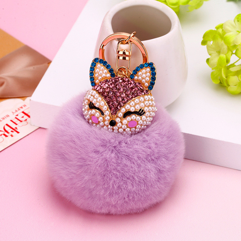 Phiên Bản Hàn Quốc Sáng Tạo Kim Cương Giả Cáo Đầu Xe Móc Khóa Mặt Dây Chuyền Móc Chìa Khóa Nhẫn Sang Trọng Quà Tặng 26.1.23