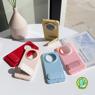 Ốp Điện Thoại Có Chân Đế Cho Honor X9A X9B X9C Smart X9 Magic 7 6 5 4 Pro Plus Lite 5G 4G Mặt Sau Sang Trọng Da PU Dễ Thương Đơn Giản Giá Đỡ Sóng Vỏ Mềm