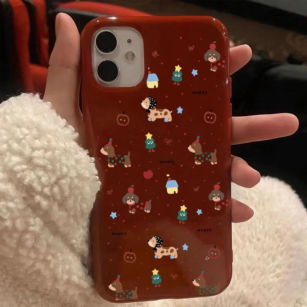 Full Screen Little Dog cho trường hợp điện thoại 17 16pro iPhone 15 Jelly Case 14 13pro11 Bề mặt sáng